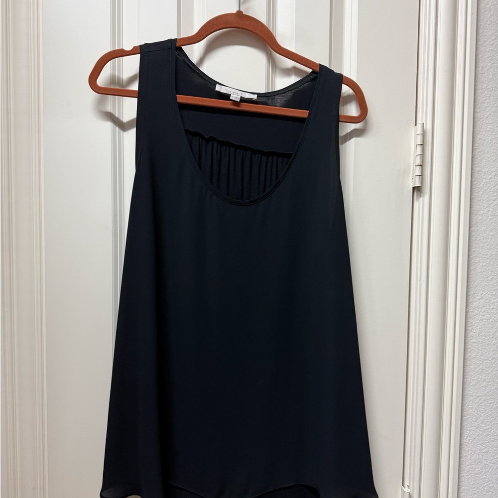 LOFT Black Asymmetrical Tank Top